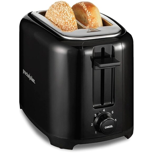 2021 Proctor Silex Toaster 22305 Black X-Wide Slots 7 Settings Crumb Tray! NEW! - Picture 1 of 7